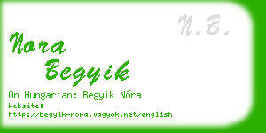 nora begyik business card
