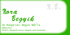 nora begyik business card